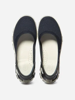 Ballerine Femme Légère Textile Bleu