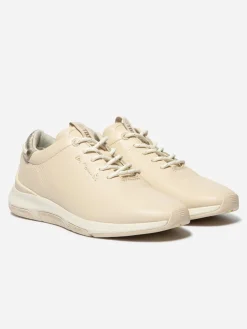 Baskets Femme Confort Cuir Beige