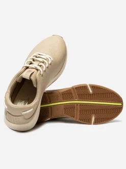 Baskets Femme Confort Cuir Crème JAZZRUN