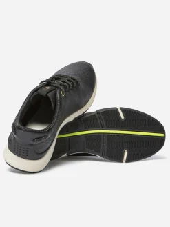 Baskets Femme Confort Cuir Embossé Noir JAZZRUN