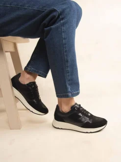 Baskets Femme Confort Cuir Noir BLONDIE
