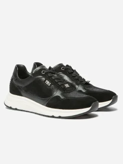 Baskets Femme Confort Cuir Noir BLONDIE
