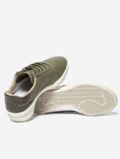 Baskets Femme Fabriquées en France Zippées Dessus Cuir Vert BRAZIP2