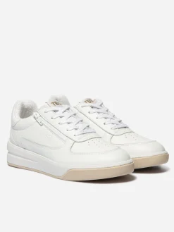 Baskets Femme Zippées Cuir Blanc