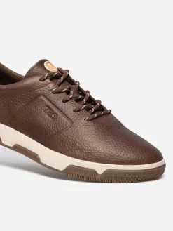 Baskets Homme Confort Cuir Marron GEDEONE