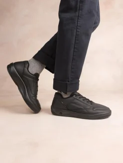 Baskets Homme Confort Dessus Cuir Noir