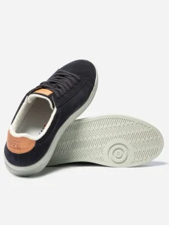Baskets Homme Fabriquées En France Cuir Velours Marine