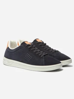 Baskets Homme Fabriquées En France Cuir Velours Marine