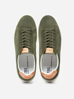 Baskets Homme Fabriquées En France Cuir Vert FLAUBER
