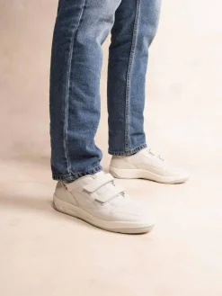 Baskets Homme Scratch Dessus Cuir Blanc