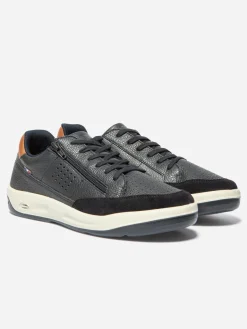 Baskets Homme Zippée Fabriquées en France Cuir Bleu ALLZIPP
