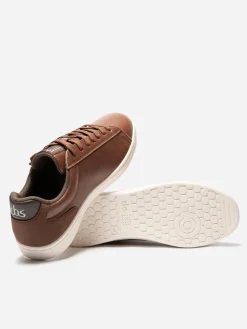 Baskets Homme Zippées Dessus Cuir Marron LAURICK