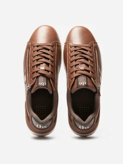 Baskets Homme Zippées Dessus Cuir Marron LAURICK