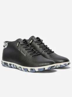 Baskets Mi-Montantes Femme Cuir Camo Marine Silver JESMINI