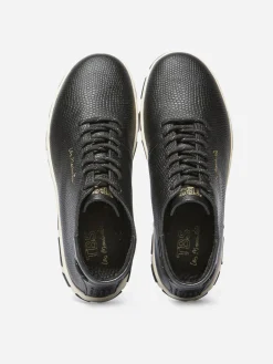 Baskets Montantes Femme Cuir Embossé Noir JUHAYNA