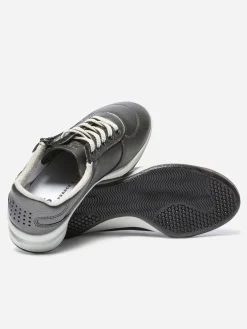 Baskets Zippées Femme Fabriquées en France Cuir Gris