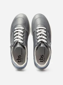 Baskets Zippées Femme Fabriquées en France Cuir Gris