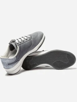Baskets Zippées Femme Fabriquées en France Cuir Gris