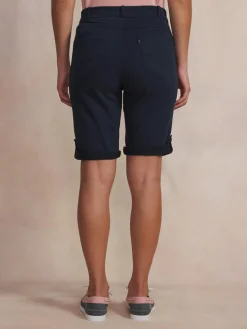 Bermuda Femme Ceinture Semi-élastiquée Bleu marine SINTAMID