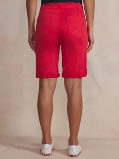 Bermuda Femme Ceinture Semi-élastiquée Rouge SINTAMID