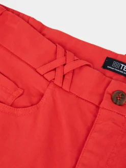 Bermuda Femme Ceinture Semi-élastiquée Rouge SINTAMID