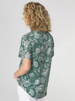 Blouse Femme Imprimés Exclusifs TBS Vert JANIEMIS
