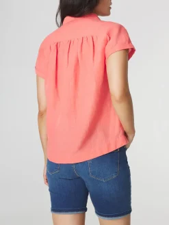 Blouse Femme Lin et Coton Rouge ILONAMIS