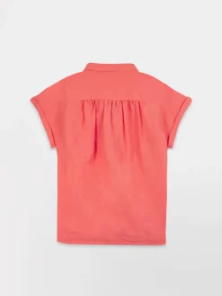 Blouse Femme Lin et Coton Rouge ILONAMIS