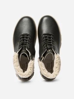 Boots Femme Doublée Feutrine Cuir Noir JANISSA