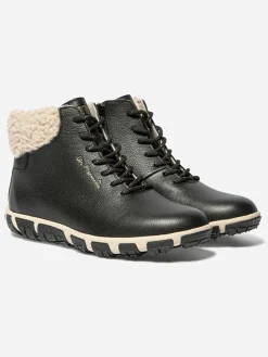 Boots Femme Doublée Feutrine Cuir Noir JANISSA