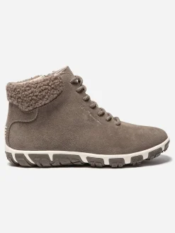 Boots Femme Doublée Feutrine Cuir Taupe