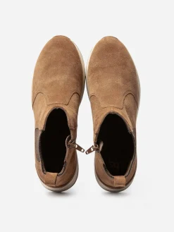 Boots Femme Semelle Sport Cuir Marron