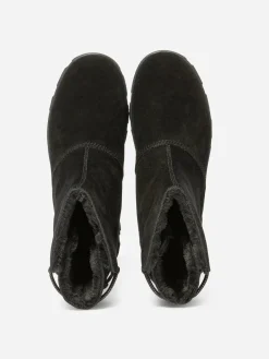 Boots Fourrées Femme Confort Cuir Velours noir JAZSNOW