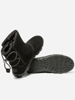 Boots Fourrées Femme Confort Cuir Velours noir JAZSNOW