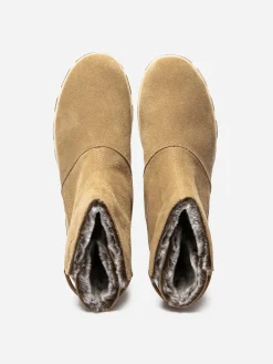 Boots Fourrées Femme Confort Cuir Camel