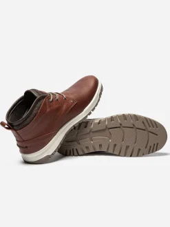 Boots Homme Confort Imperméable Cuir Acajou