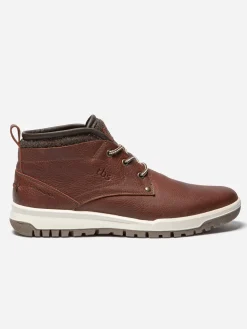 Boots Homme Confort Imperméable Cuir Acajou