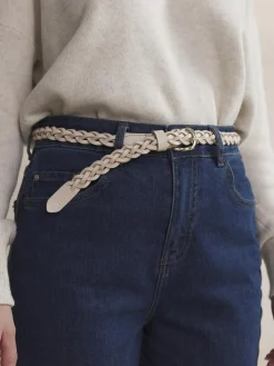 Ceinture en cuir femme creme ALIBELT