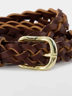 Ceinture en cuir femme havane ALIBELT