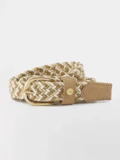 Ceinture en textile femme taupe et beige MENNILA