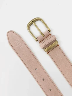 Ceinture Femme En Cuir Bouche Métal Rose