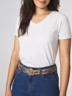 Ceinture Femme Tressée Cuir Coloris Bronze LOUABELT