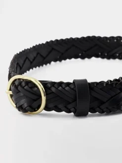 Ceinture Femme Tressée Cuir Noir LOUABELT