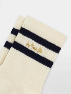Chaussette Femme Textile Craie et Marine LOUASOC
