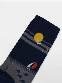 Chaussette Homme Textile Azur et Marine GARYSOCK