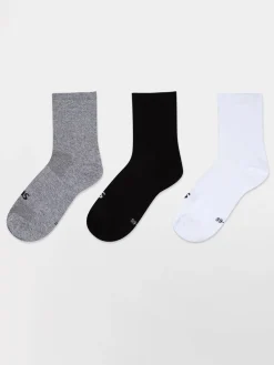 Chaussettes De Sport Mi-Mollet Mixtes Noir Gris Blanc
