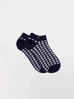 Chaussettes femme vichy marine LOWLUXY