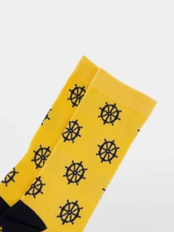 Chaussettes Homme Mi-mollets Matière Recyclée Jaune GARYSOCK