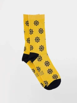 Chaussettes Homme Mi-mollets Matière Recyclée Jaune GARYSOCK