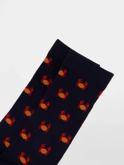 Chaussettes Homme Mi-mollets Matière Recyclée Marine et Rouge GARYSOCK